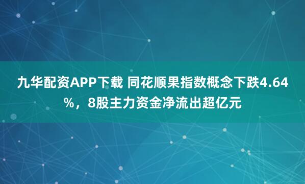 九华配资APP下载 同花顺果指数概念下跌4.64%，8股主力资金净流出超亿元